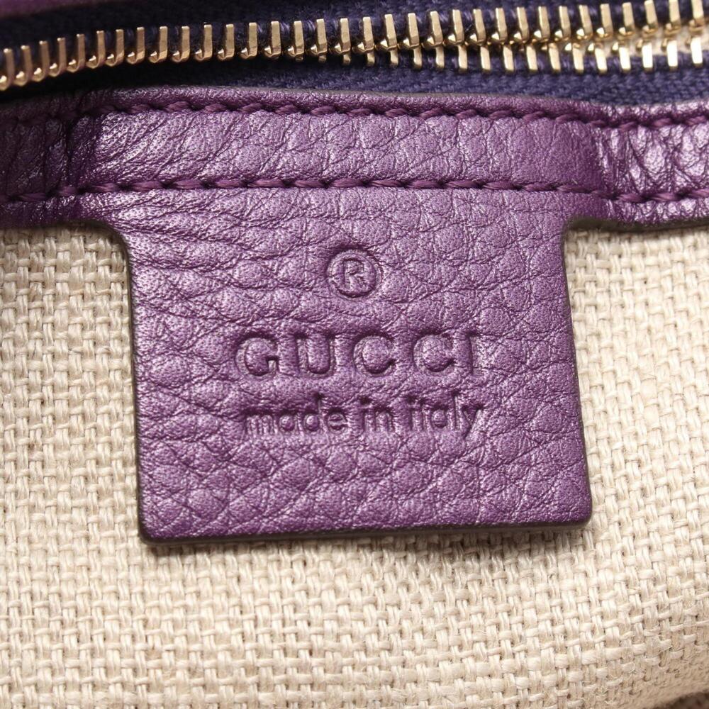 GUCCI Purple Leather Tote Bag - Picture 4 of 7
